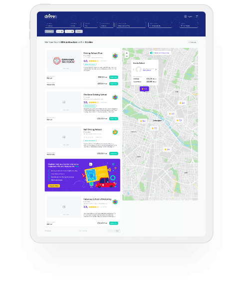Search for a driving instructor by postcode
